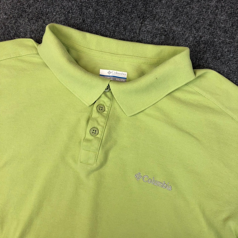 Columbia Polo Shirt Green XXL 2TG Men's Short Sleeve Collared Casual